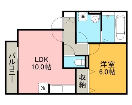 熊本県熊本市中央区国府１丁目(賃貸アパート1LDK・1階・40.15㎡)の写真 その2