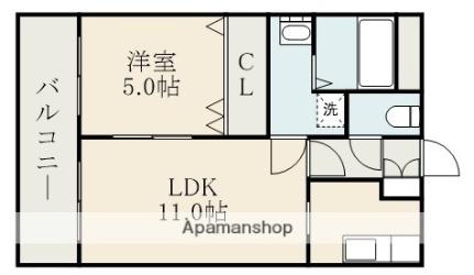 ウイングス6番館 ｜熊本県熊本市南区近見８丁目(賃貸マンション1LDK・1階・40.29㎡)の写真 その2