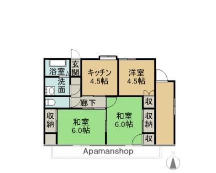 池田住宅 B ｜ 熊本県玉名市繁根木（賃貸一戸建3K・1階・65.71㎡） その2