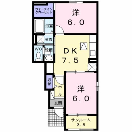 ガーデンヒルズ竹崎 106｜熊本県宇城市松橋町竹崎(賃貸アパート2DK・1階・50.29㎡)の写真 その2