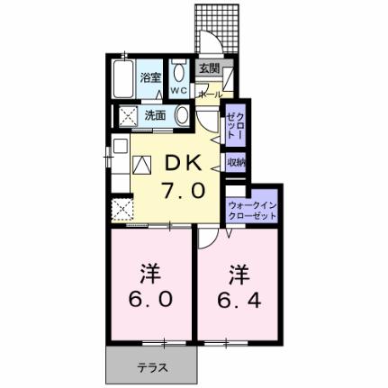 エスポワール・ジェルメ　III 103｜熊本県八代市古閑中町(賃貸アパート2DK・1階・45.47㎡)の写真 その2