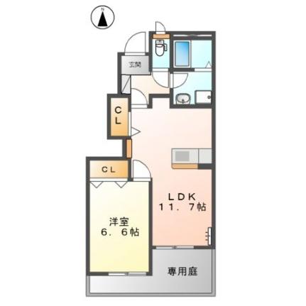 グランダムール麦島 105｜熊本県八代市麦島西町(賃貸アパート1LDK・1階・44.73㎡)の写真 その2
