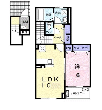 Ｉ・ＶＩＬＬＡＧＥ大手町　Ｂ 202 ｜ 熊本県八代市大手町２丁目（賃貸アパート1LDK・2階・45.41㎡） その2