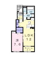 プチ　トリアノンII 102 ｜ 熊本県八代市鏡町内田（賃貸アパート1LDK・1階・50.14㎡） その2