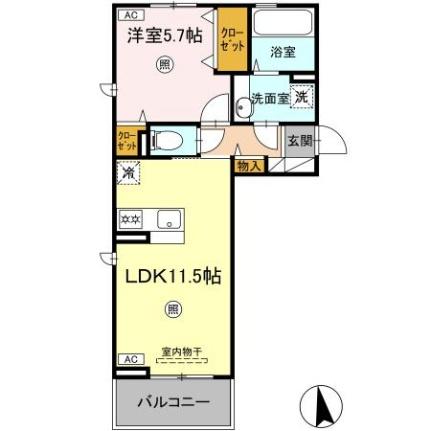 （仮）Ｄーｒｏｏｍ錦町 203｜熊本県八代市錦町(賃貸アパート1LDK・2階・42.63㎡)の写真 その2