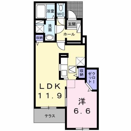 フリーダムII 102｜熊本県八代市高下西町(賃貸アパート1LDK・1階・45.84㎡)の写真 その2