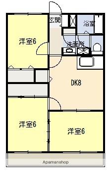 ミュール・二夢 ｜熊本県八代市花園町(賃貸マンション3DK・1階・58.00㎡)の写真 その2