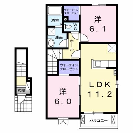 フローラル・コート 206｜熊本県八代市千丁町新牟田(賃貸アパート2LDK・2階・57.64㎡)の写真 その2