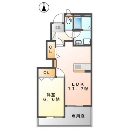 グランダムール麦島 105｜熊本県八代市麦島西町(賃貸アパート1LDK・1階・44.73㎡)の写真 その2