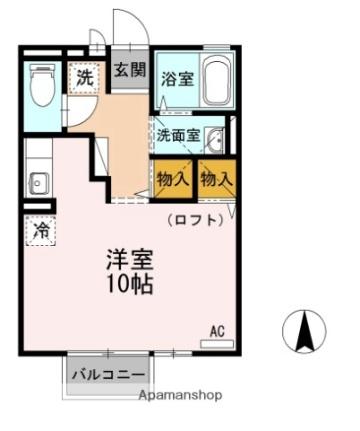 セジュール素川I 205｜大分県大分市畑中１丁目(賃貸アパート1R・2階・29.44㎡)の写真 その2