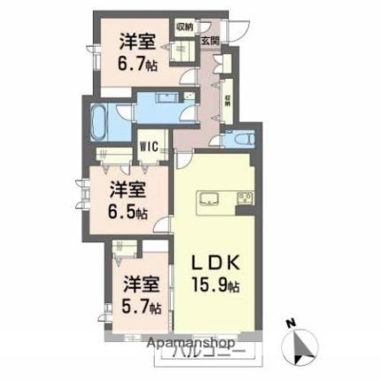 クレインIV 202｜大分県大分市広瀬町２丁目(賃貸アパート2LDK・2階・80.76㎡)の写真 その2