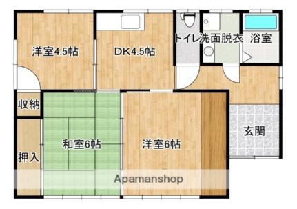 桜田貸家 北3号室｜宮崎県都城市上長飯町(賃貸一戸建3K・1階・58.36㎡)の写真 その2