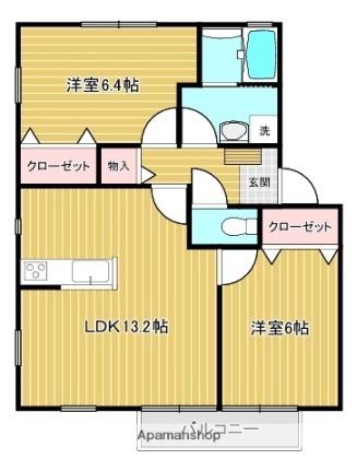 ＭＫハイムI番館 202｜鹿児島県曽於市末吉町上町７丁目(賃貸アパート2LDK・2階・57.83㎡)の写真 その2