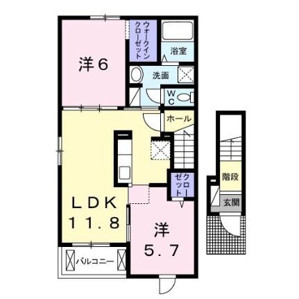 サルヴァトーレ　エイト 201｜鹿児島県曽於市末吉町南之郷(賃貸アパート2LDK・2階・56.68㎡)の写真 その2