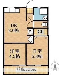 川野アパート 201｜宮崎県宮崎市鶴島３丁目(賃貸アパート2DK・2階・39.96㎡)の写真 その2