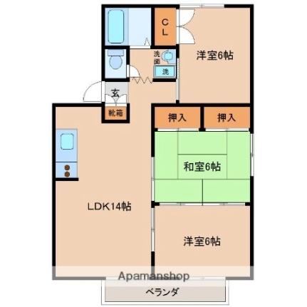 宮崎県宮崎市清武町岡１丁目（賃貸アパート3LDK・2階・65.19㎡） その2