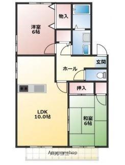 セジュール城ヶ崎 202 ｜ 宮崎県宮崎市城ケ崎１丁目（賃貸アパート2LDK・2階・59.59㎡） その2