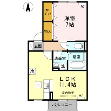 宮崎県宮崎市学園木花台桜２丁目（賃貸アパート1LDK・1階・45.15㎡） その2