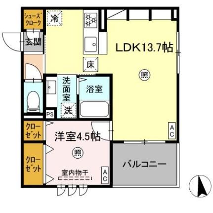 宮崎県宮崎市祇園２丁目（賃貸アパート1LDK・1階・42.03㎡） その2