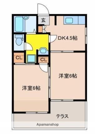 第1三重野コーポ 112 ｜ 宮崎県宮崎市大字恒久（賃貸アパート2K・1階・35.00㎡） その2