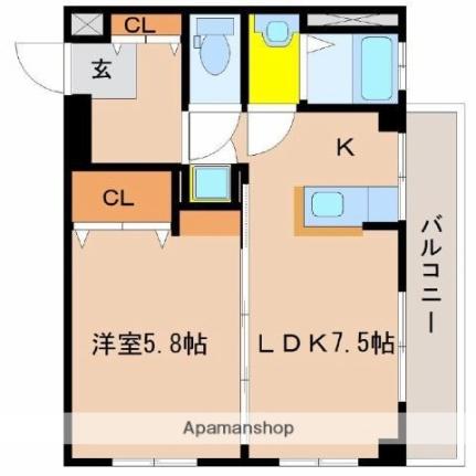 宮崎県宮崎市永楽町（賃貸マンション1DK・4階・35.19㎡） その2