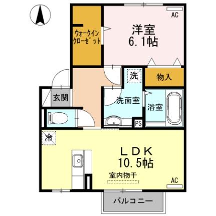 宮崎県宮崎市大字恒久（賃貸アパート1LDK・2階・47.80㎡） その2