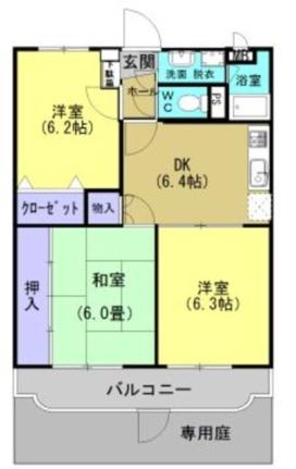 ユーミーマンション堀口 102｜鹿児島県姶良市西餅田(賃貸マンション3DK・1階・56.85㎡)の写真 その2